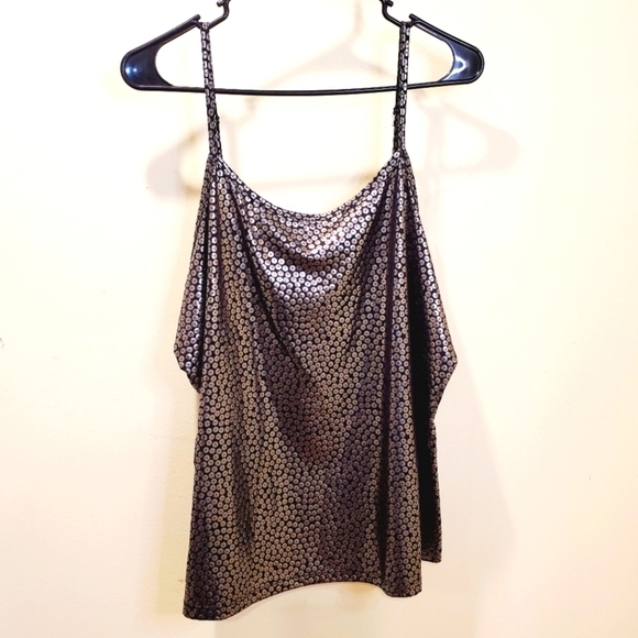 FASHION BUG black and silver tank top plus  size 1X - Picture 1 of 9